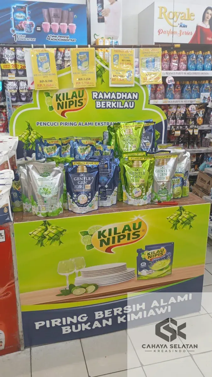 Floor Display Custom Kilau Nipis untuk Supermarket di Tangerang