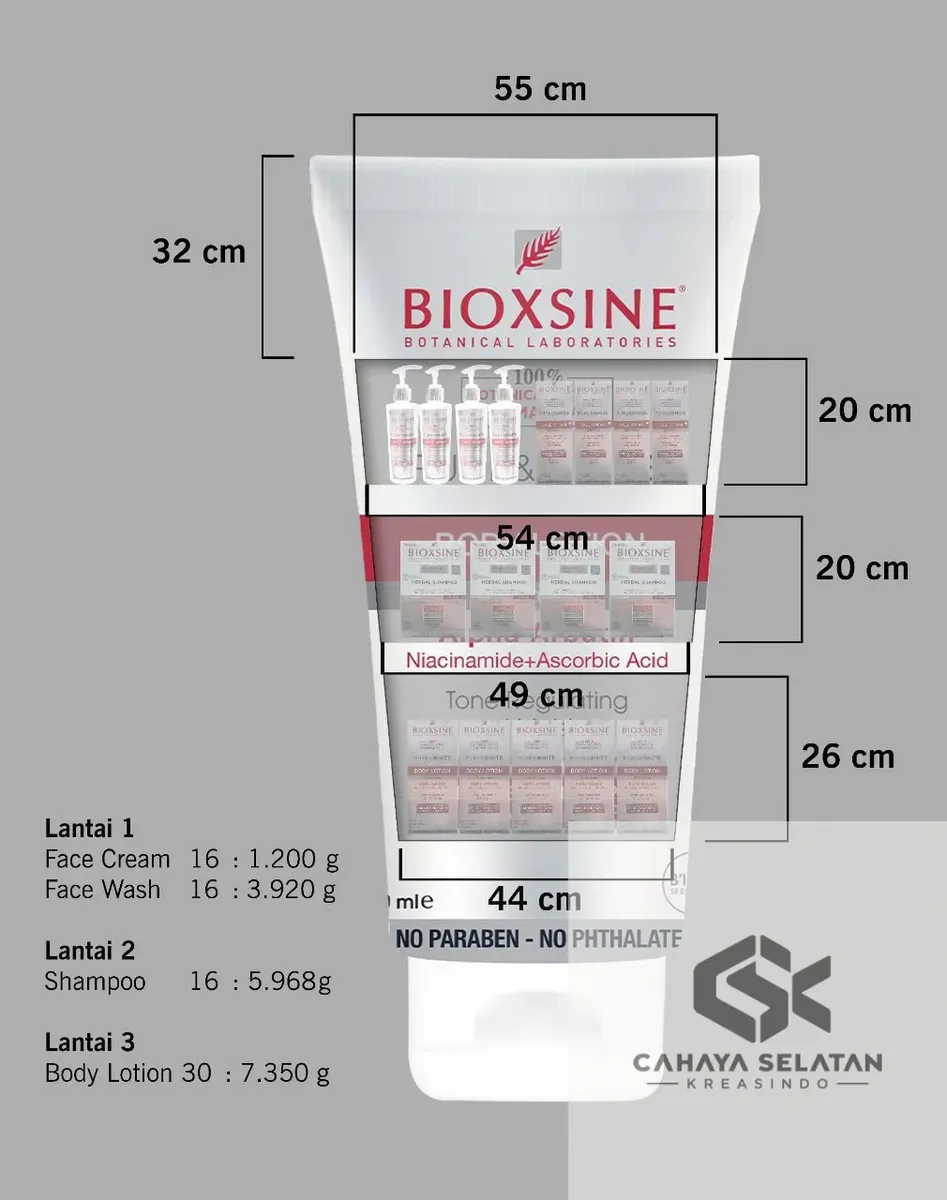 Mockup Dummy Custom Bioxsine untuk Presentasi Klien